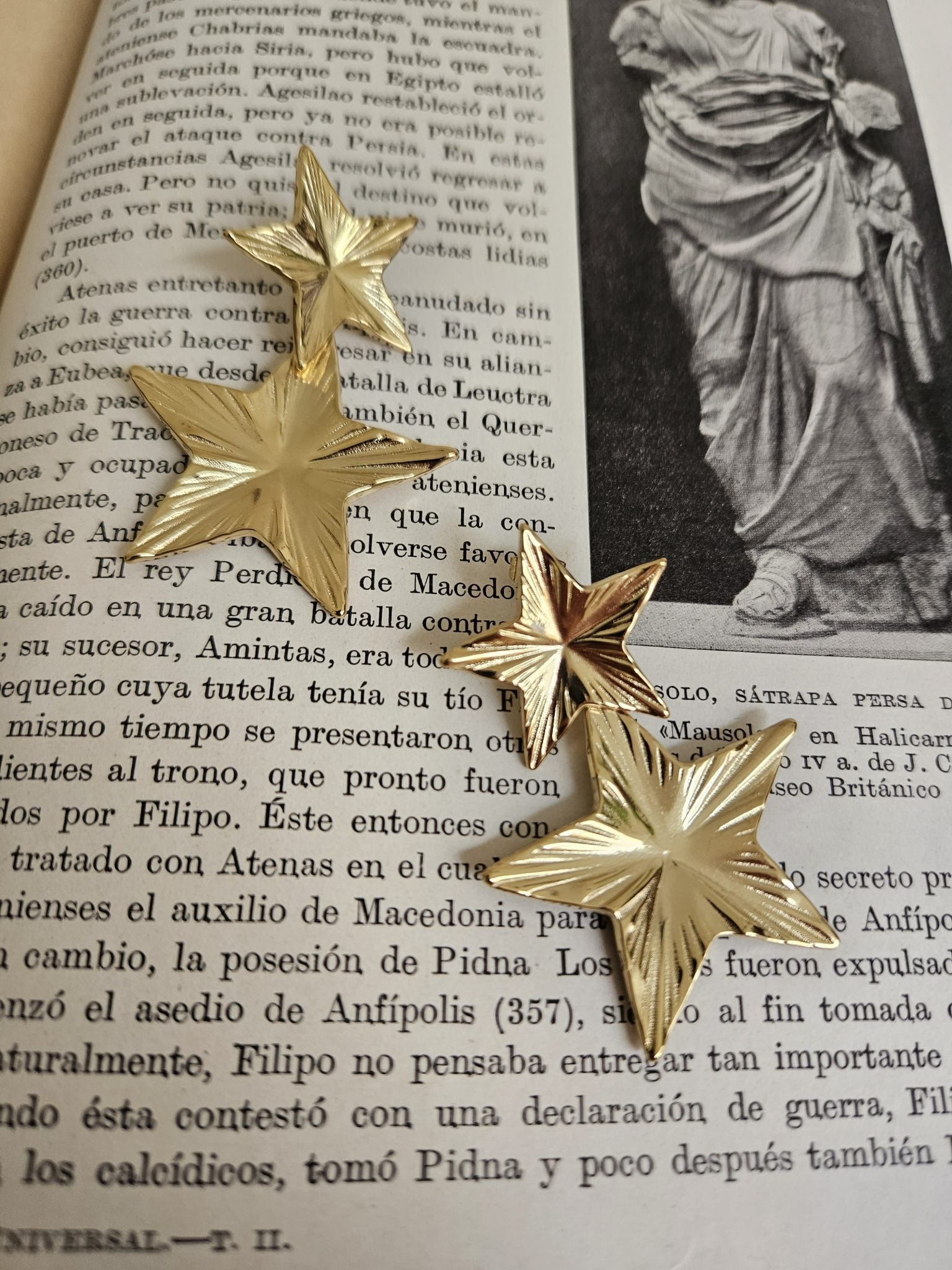 Pendientes de Acero Doble Estrella