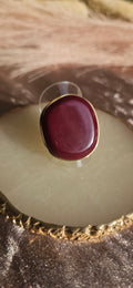 Anillo Acero Burdeos