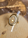 Anillo Acero Oval Strass