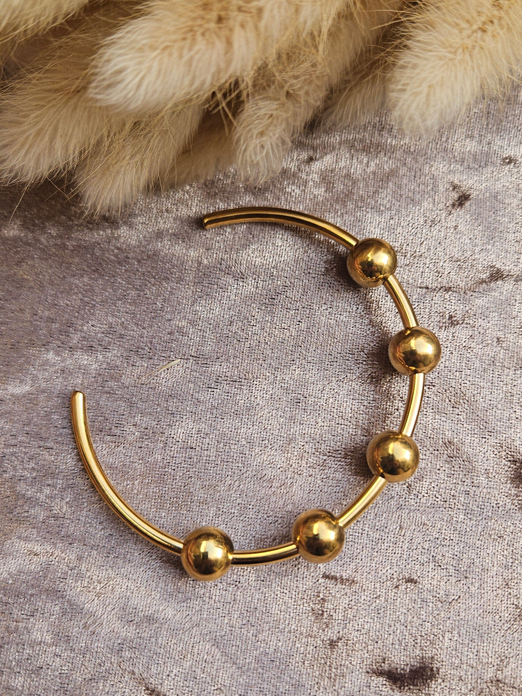 Brazalete Acero Bolitas