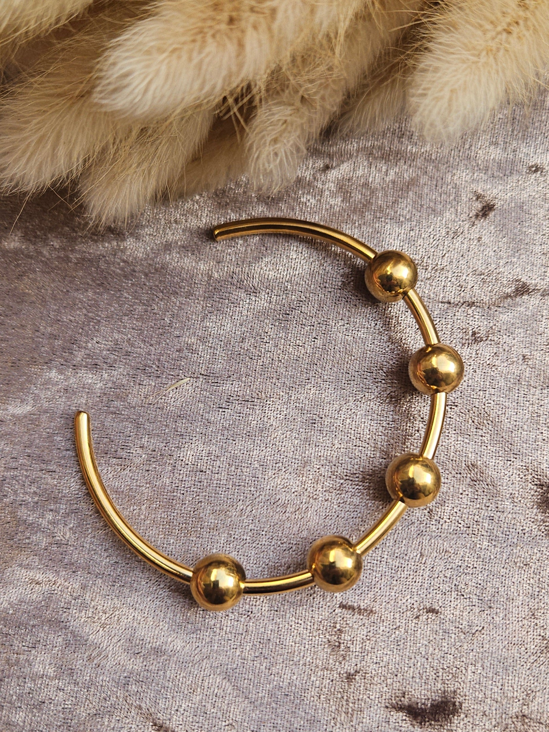 Brazalete Acero Bolitas