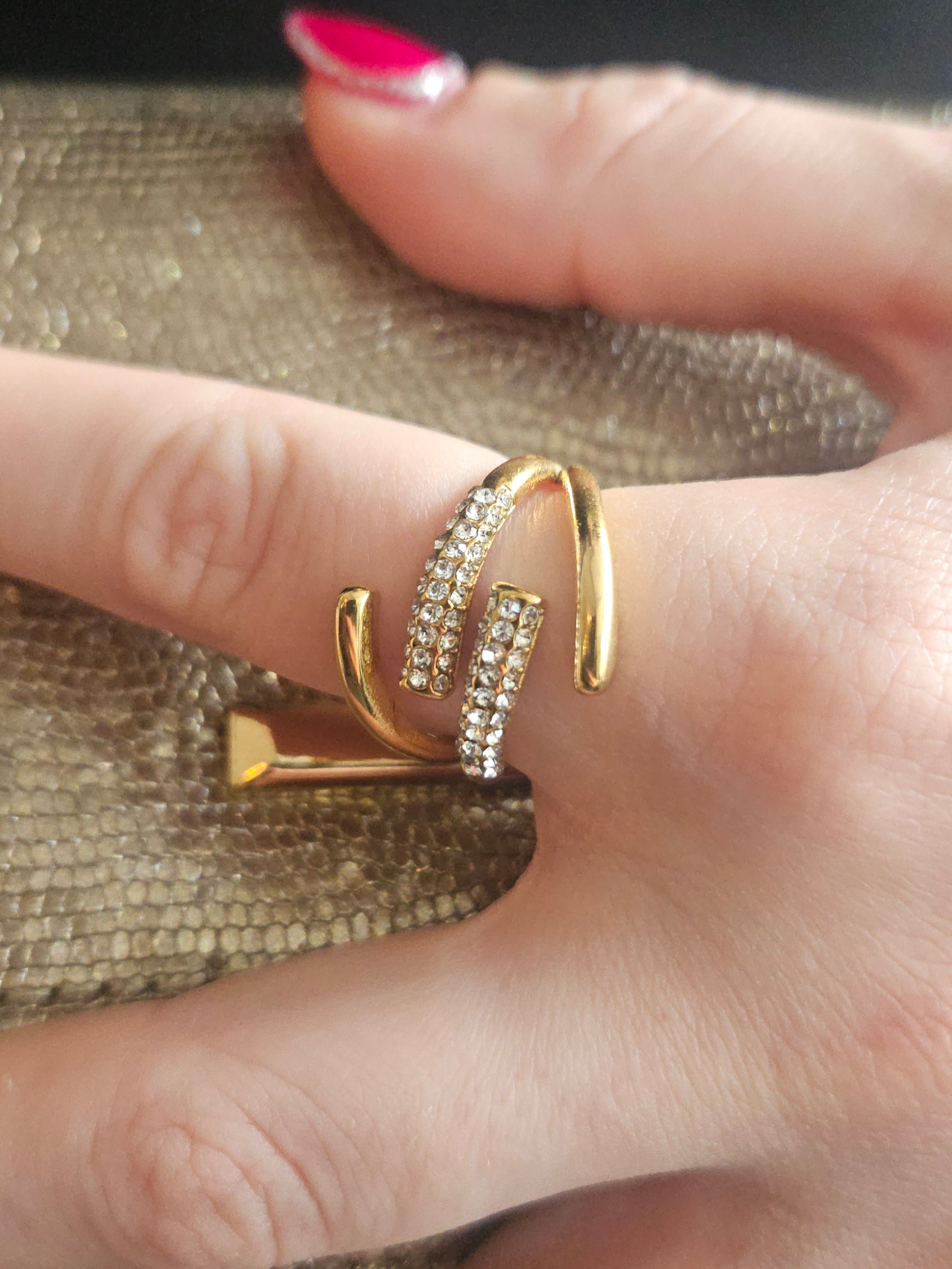 Anillo Acero Strass