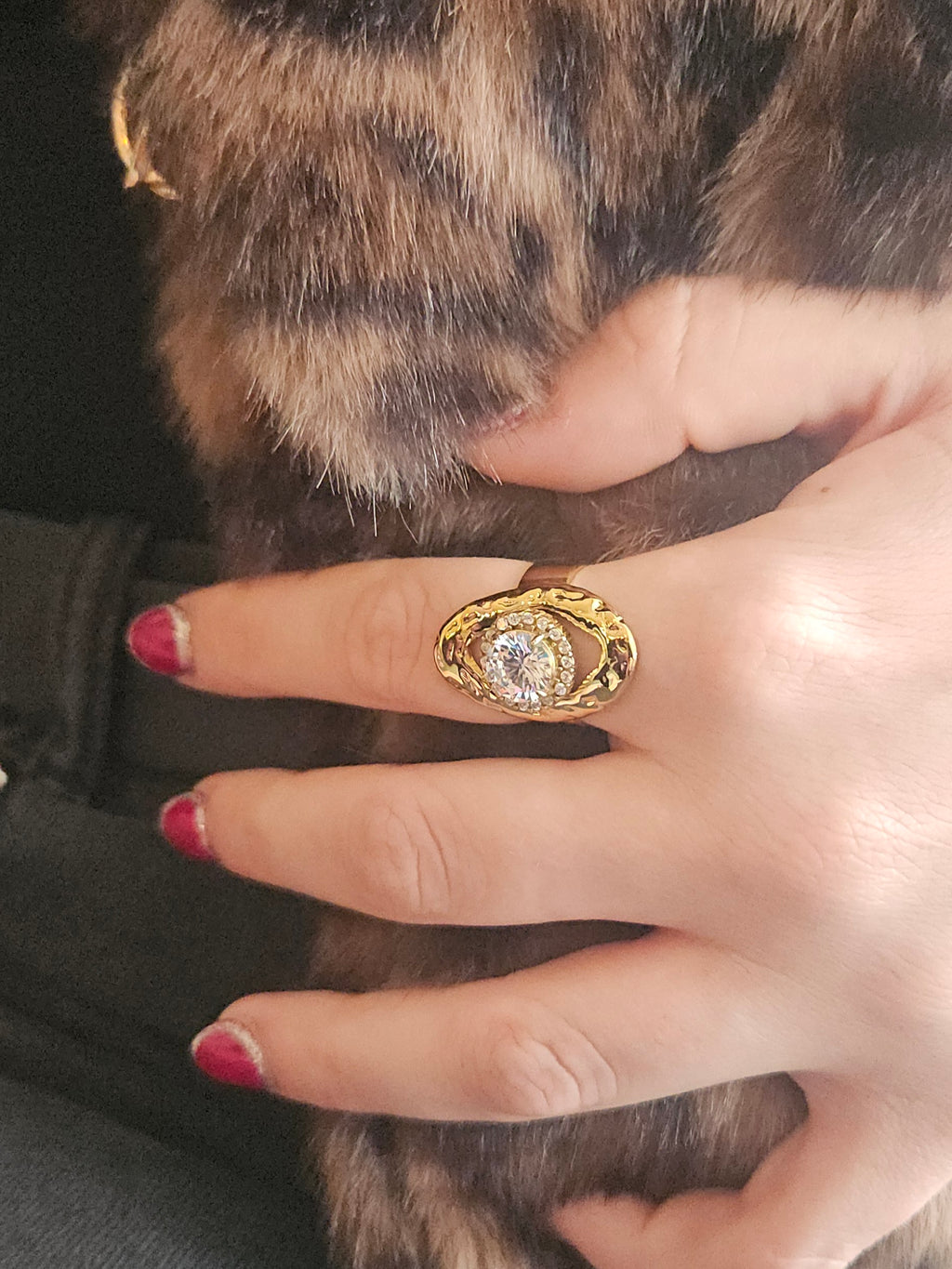 Anillo Acero Oval Piedra