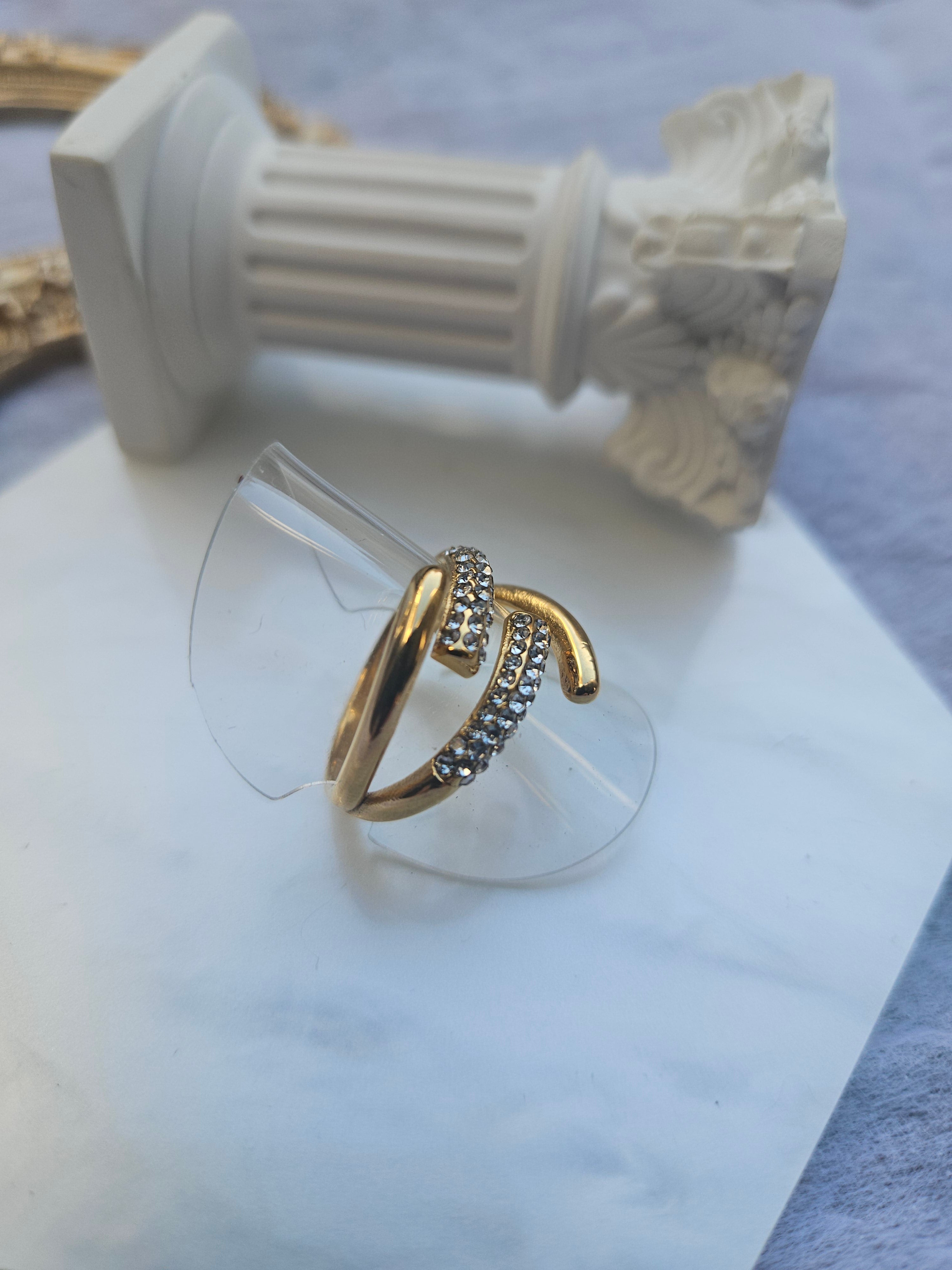 Anillo Acero Strass