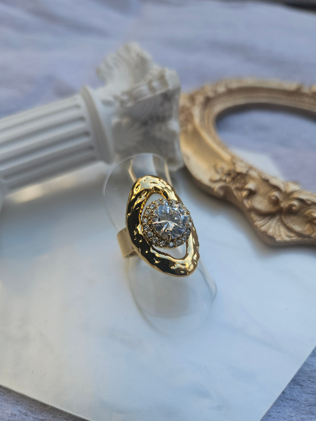 Anillo Acero Oval Piedra
