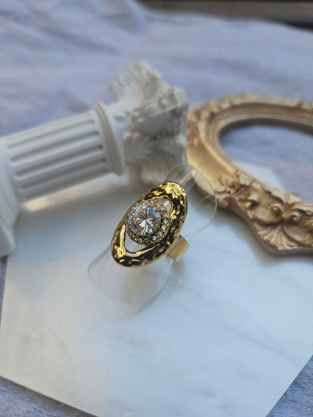 Anillo Acero Oval Piedra