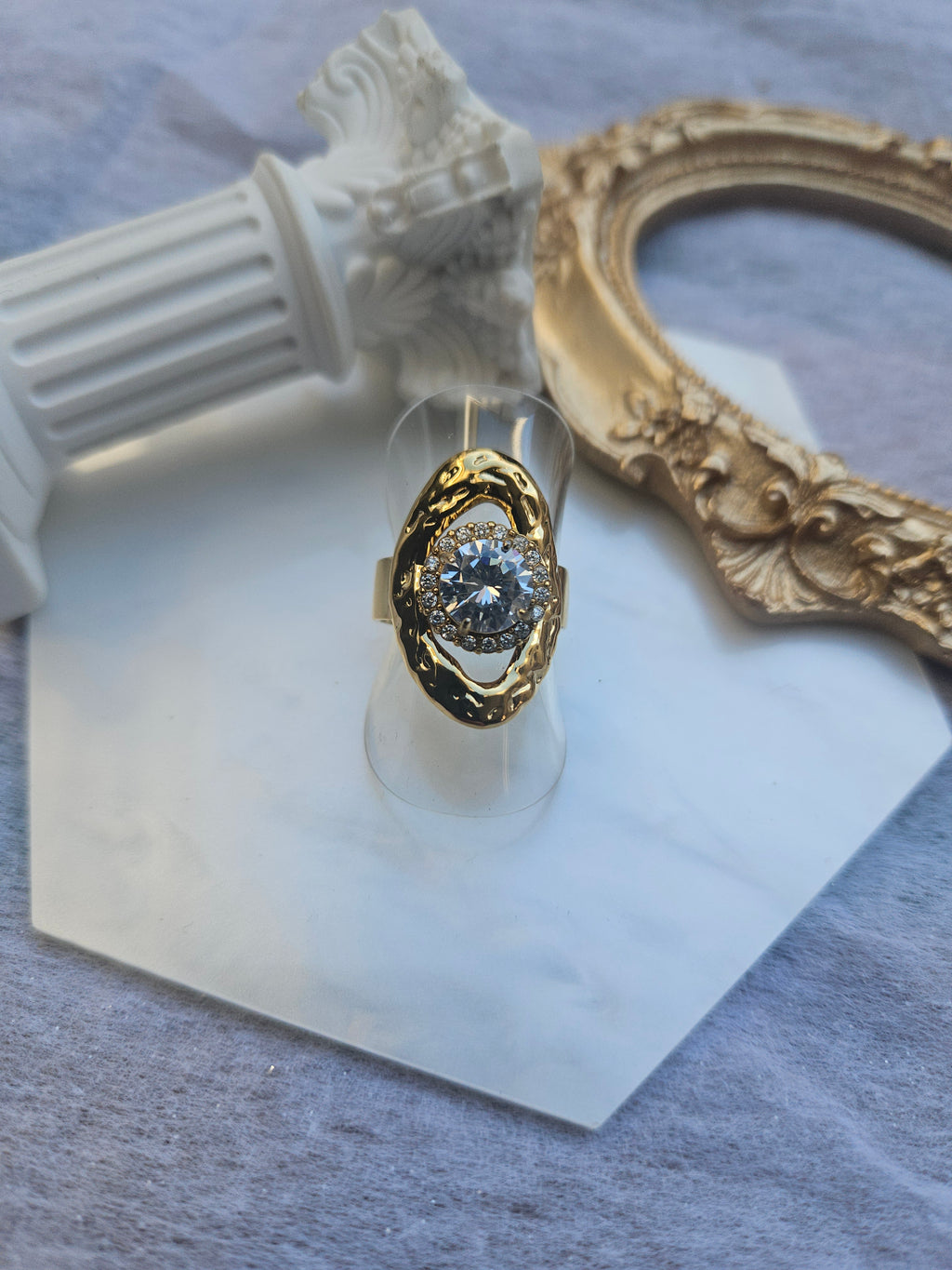 Anillo Acero Oval Piedra