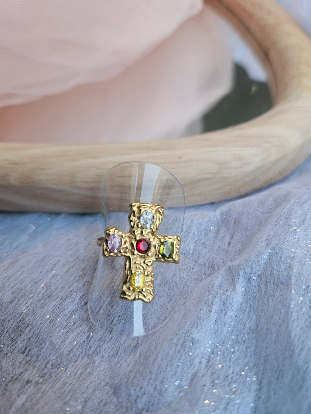 Anillo Acero Cruz