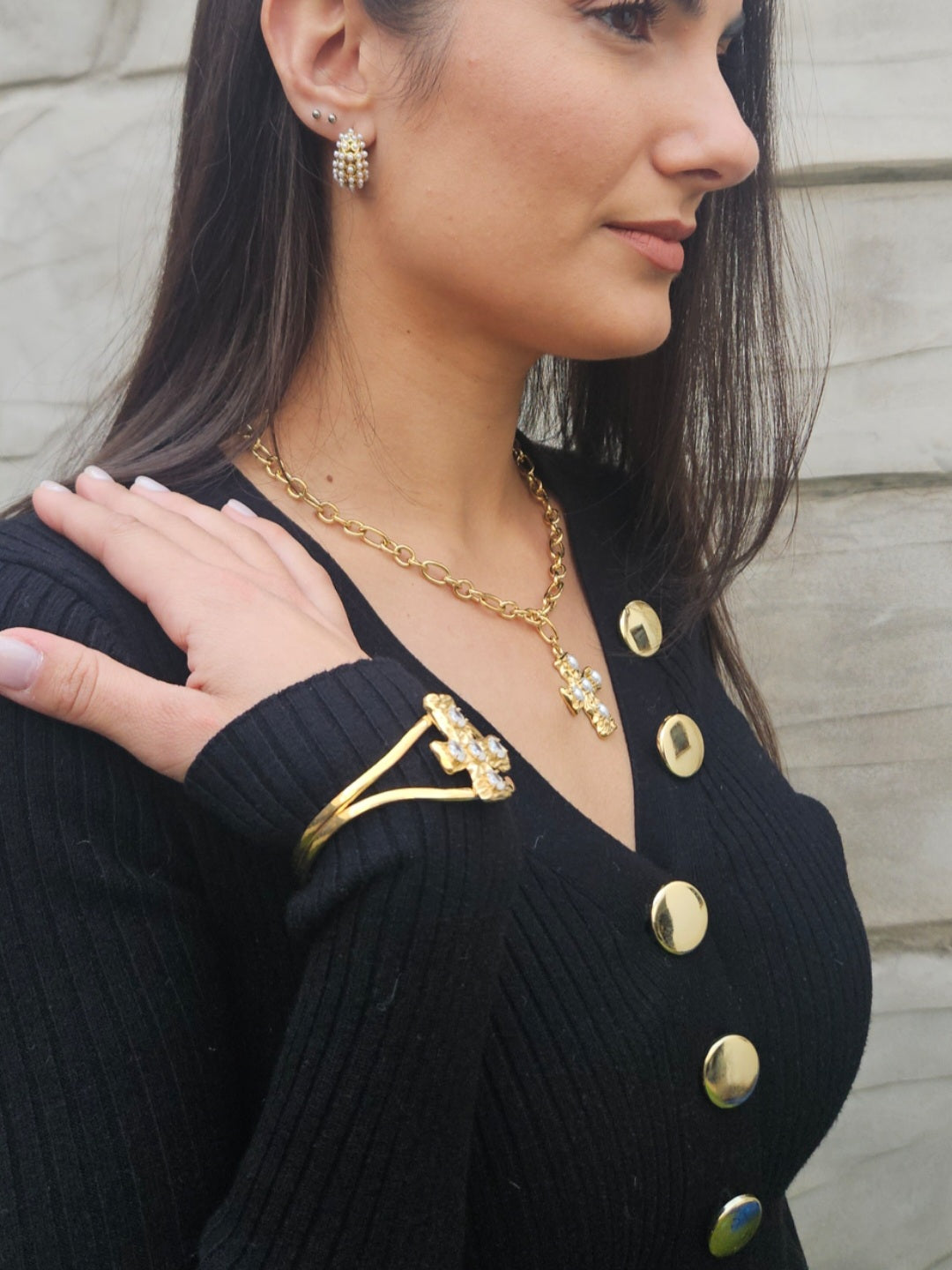 Brazalete Acero Cruz