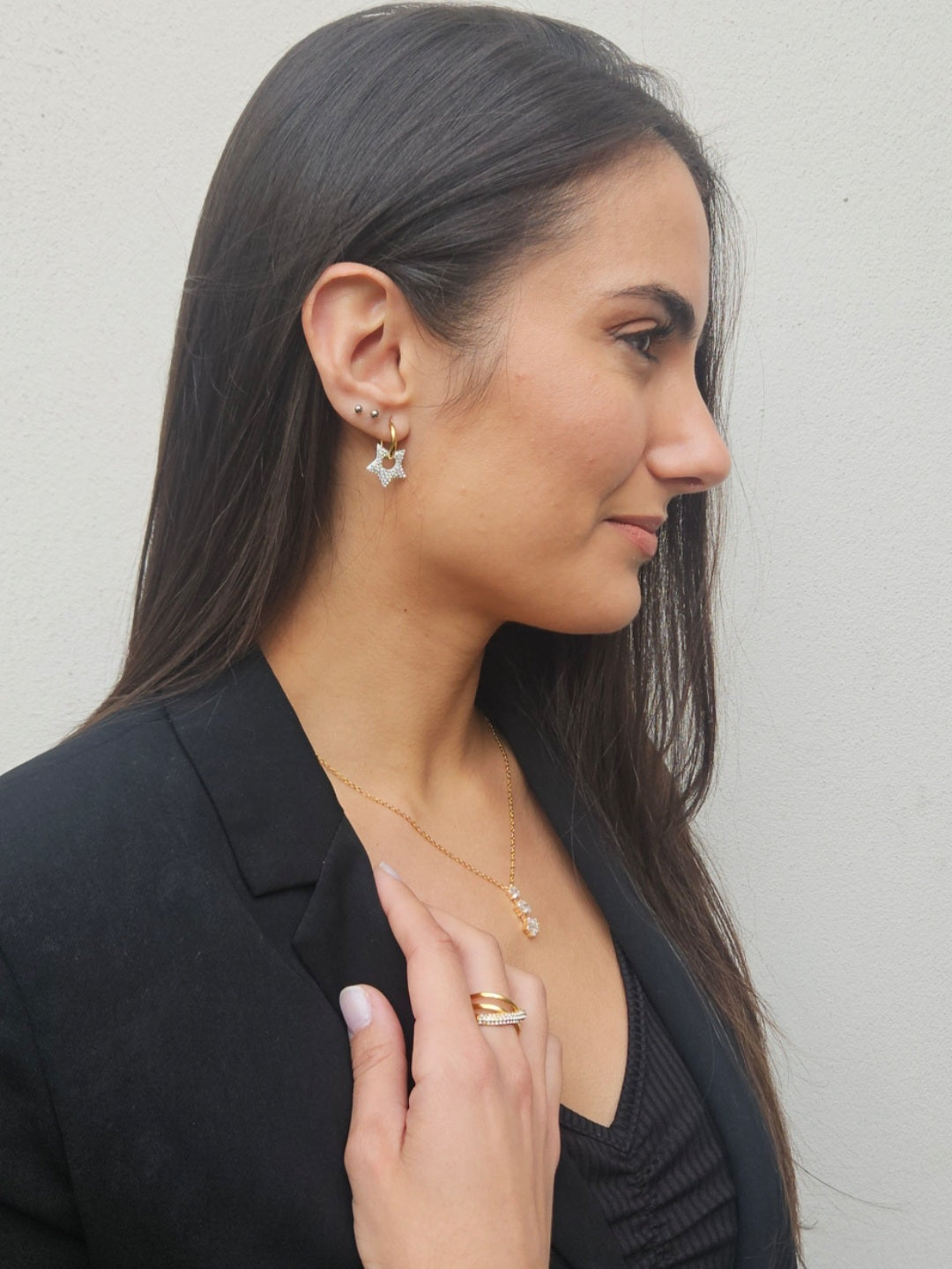 Pendientes de Acero Perlas