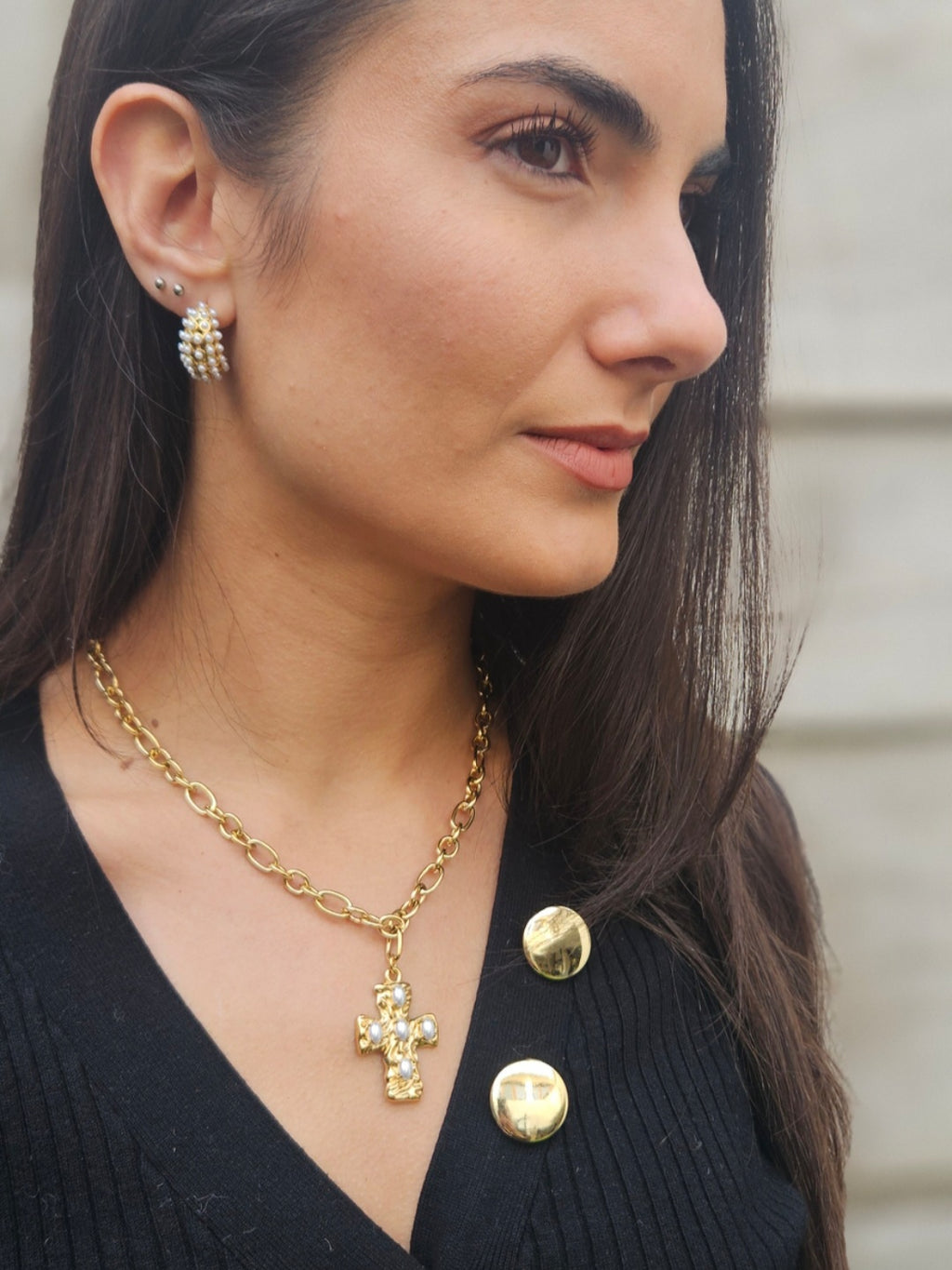 Pendientes de Acero Aro perlas