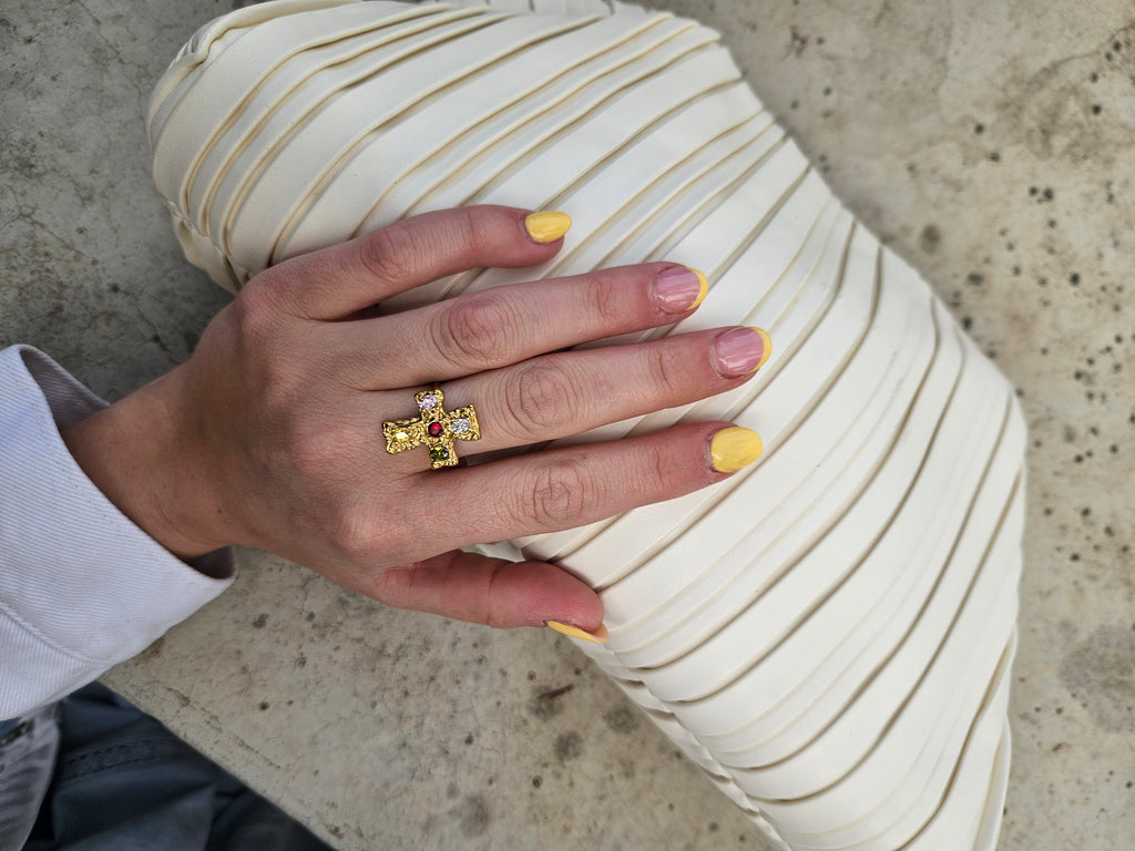 Anillo Acero Cruz
