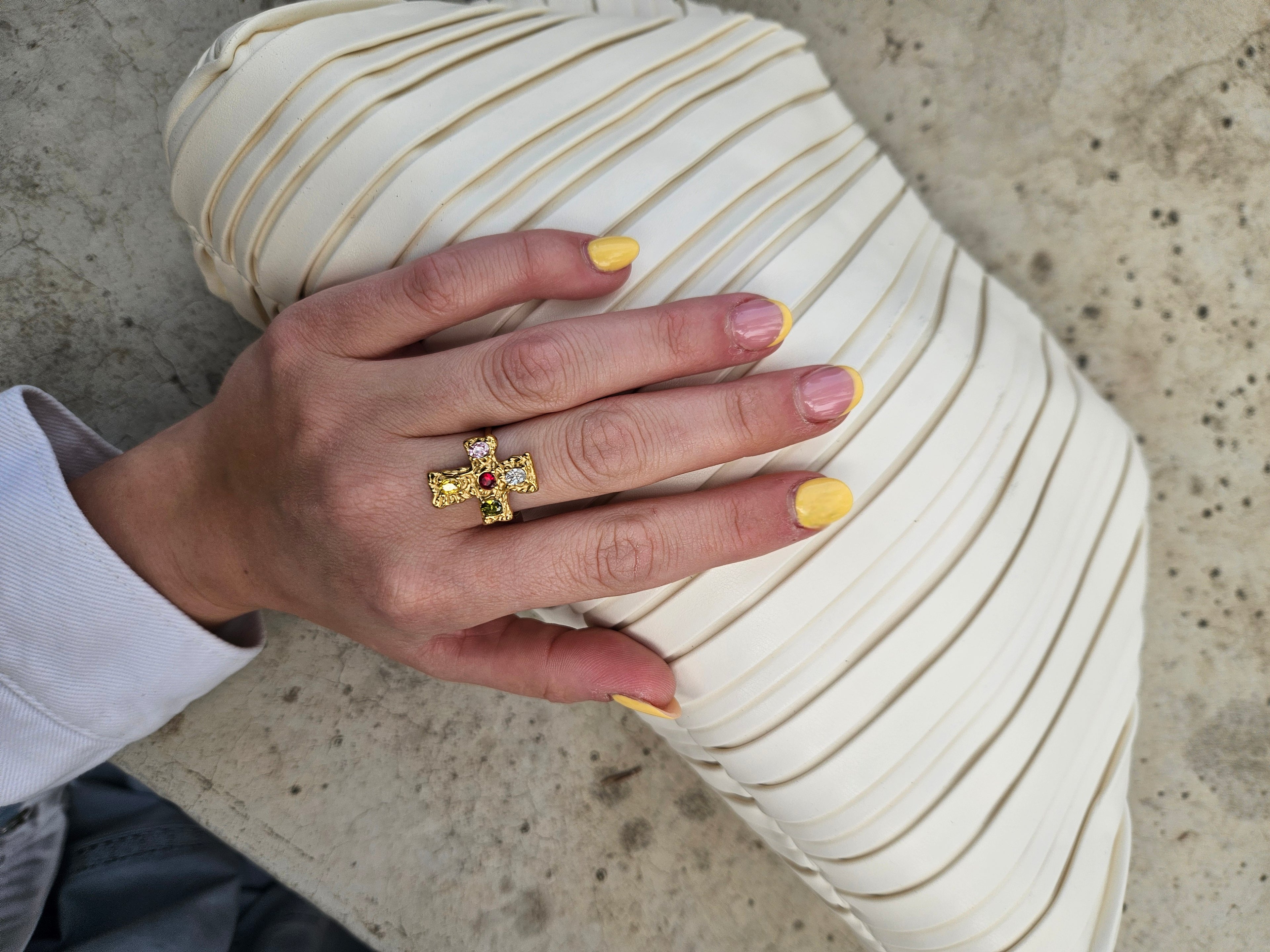 Anillo Acero Cruz