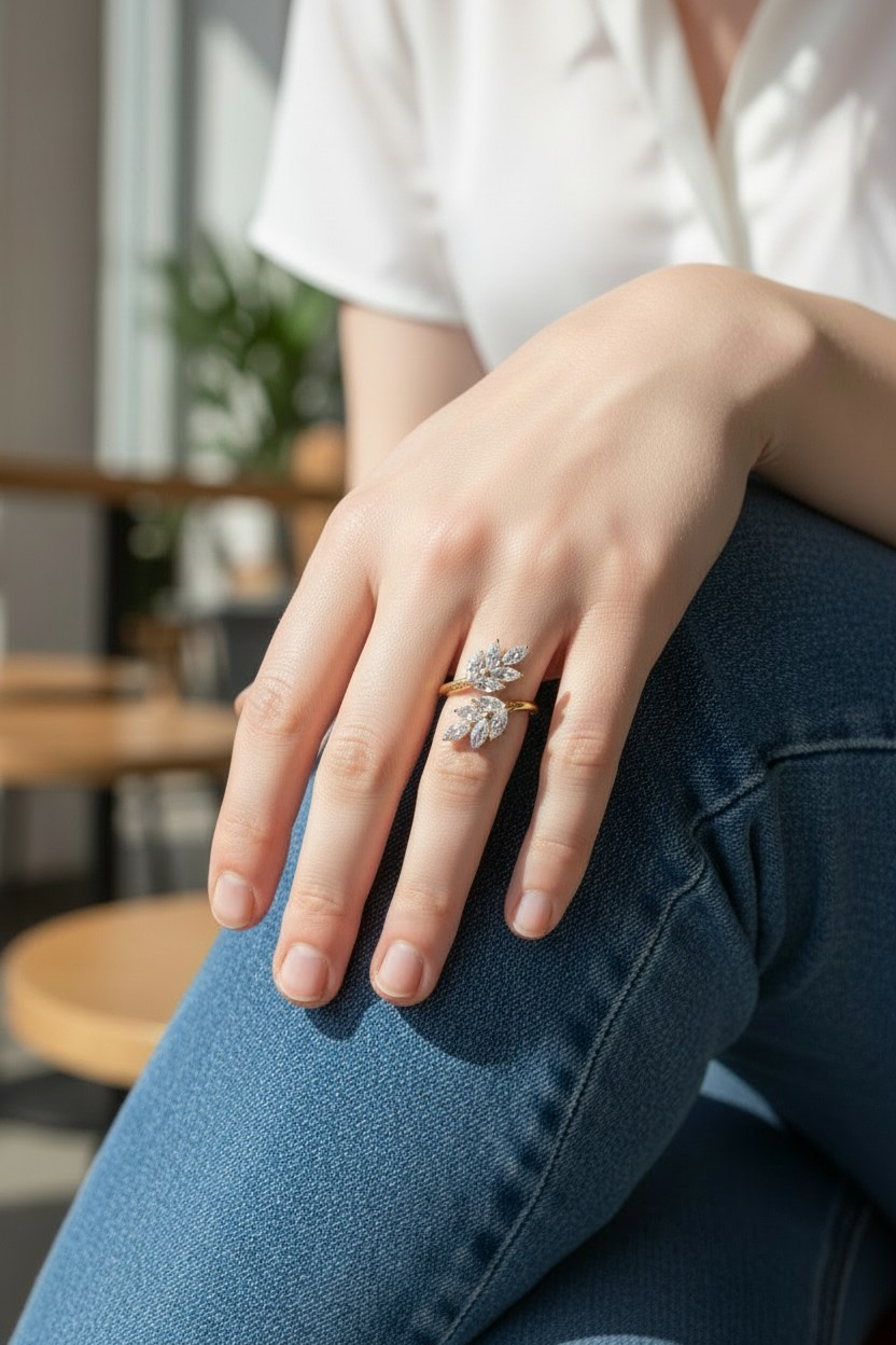 Anillo Acero Hoja Brillante