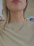Collar Acero Minerales Luna invertida