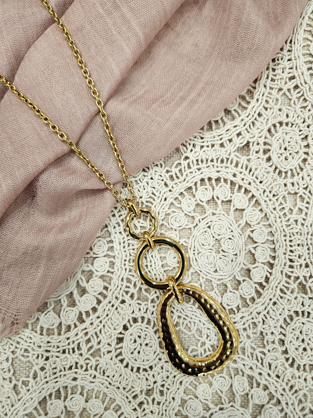 Collar Acero Círculo triple
