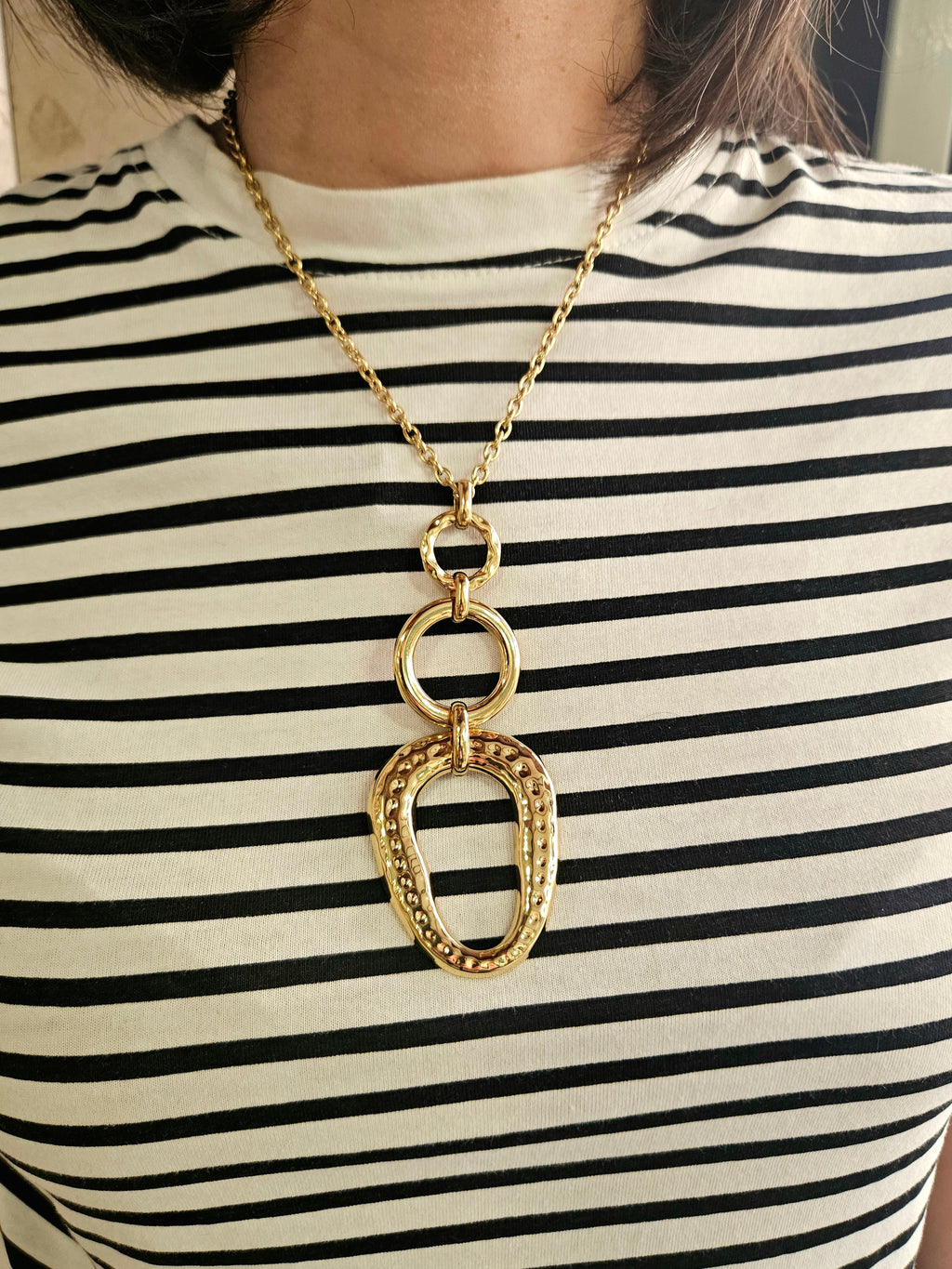 Collar Acero Círculo triple