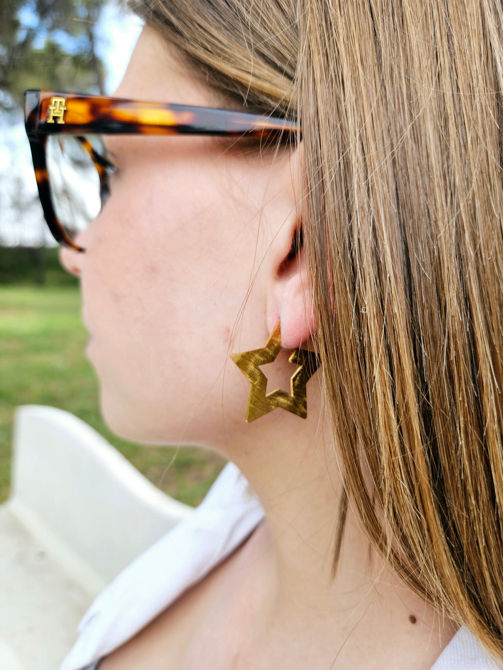 Pendientes Acero Estrellas doble cara
