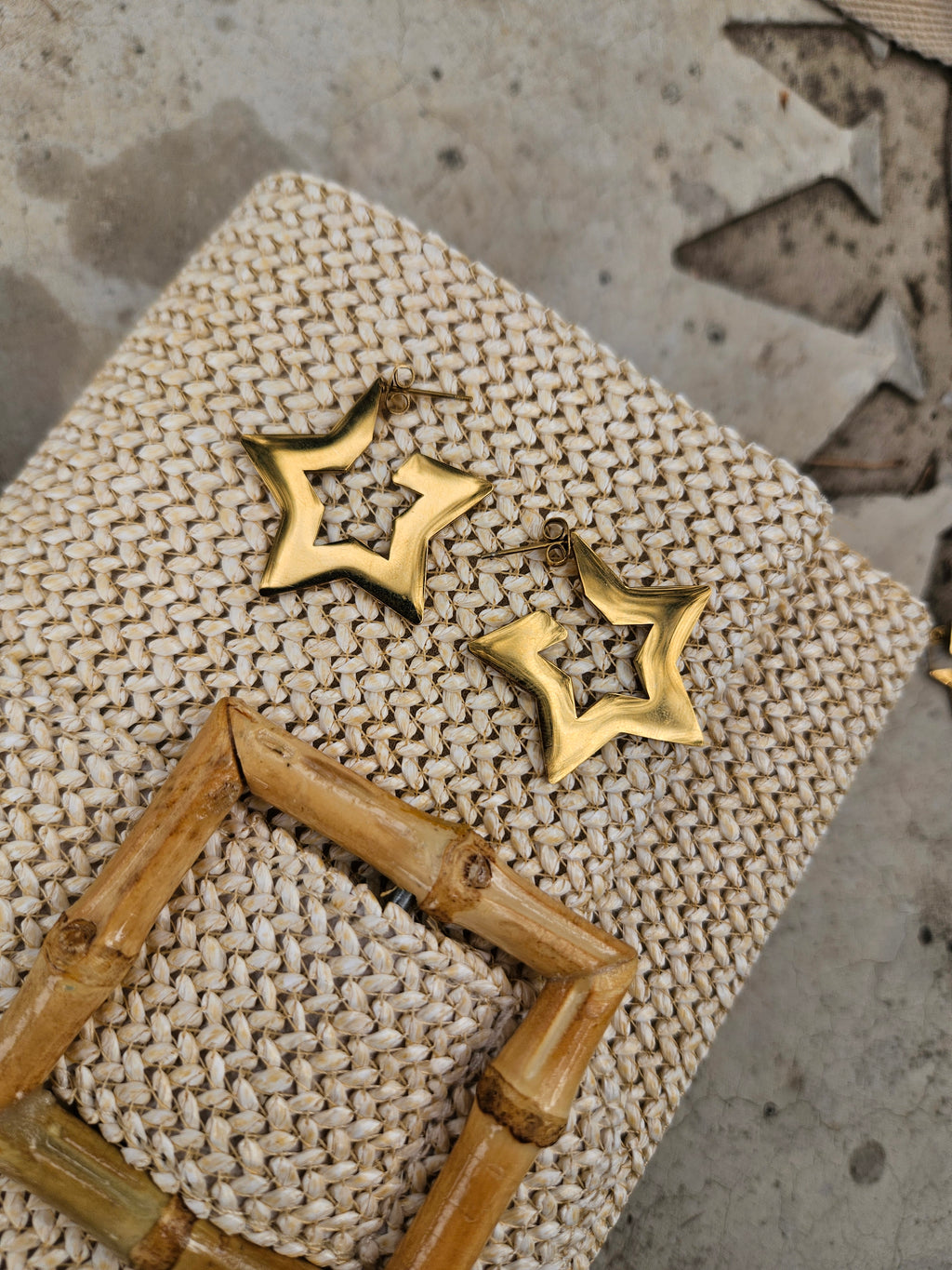 Pendientes Acero Estrellas doble cara