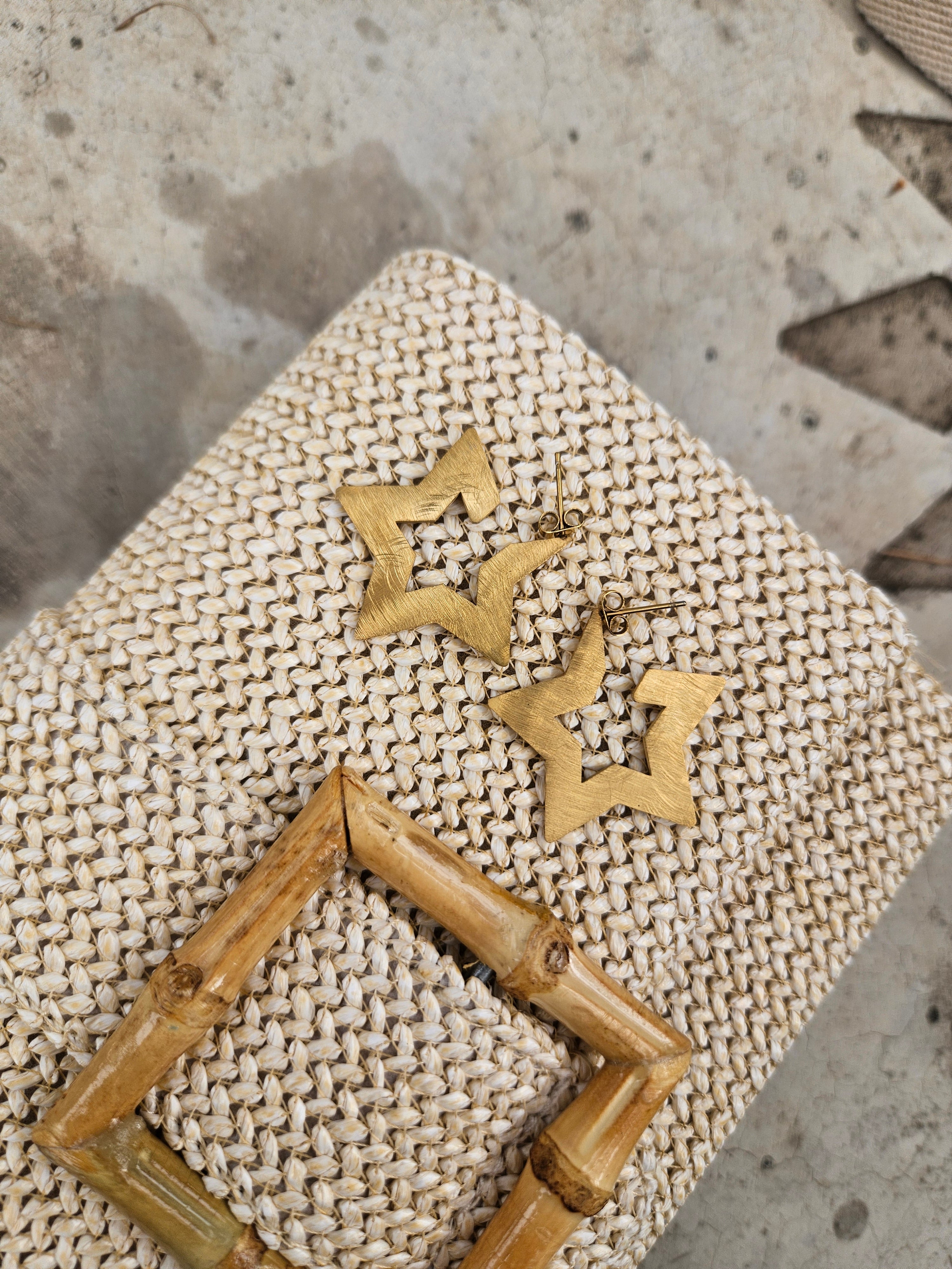 Pendientes Acero Estrellas doble cara