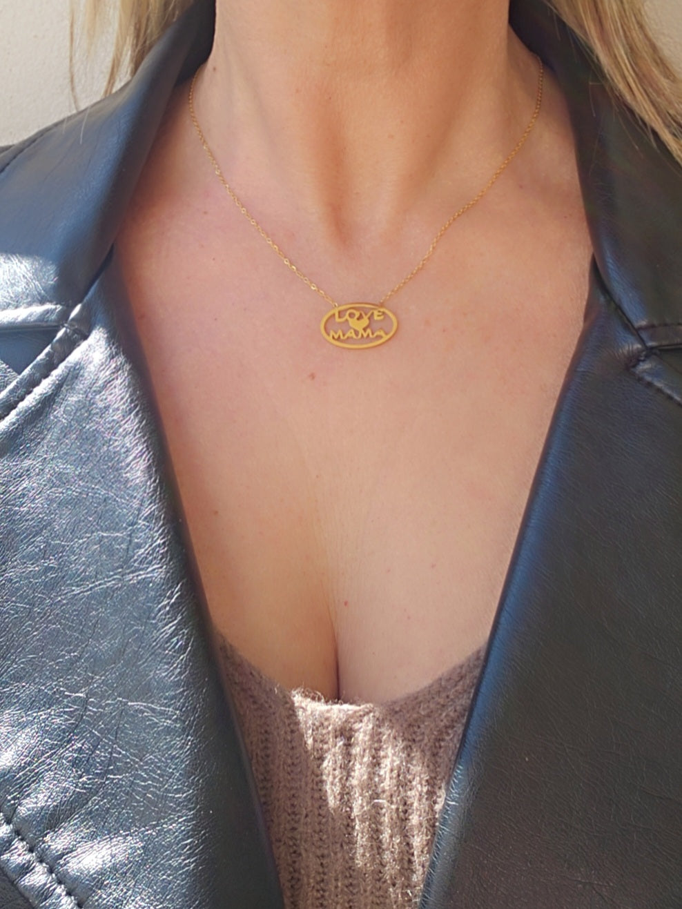 Collar Acero Love Mama