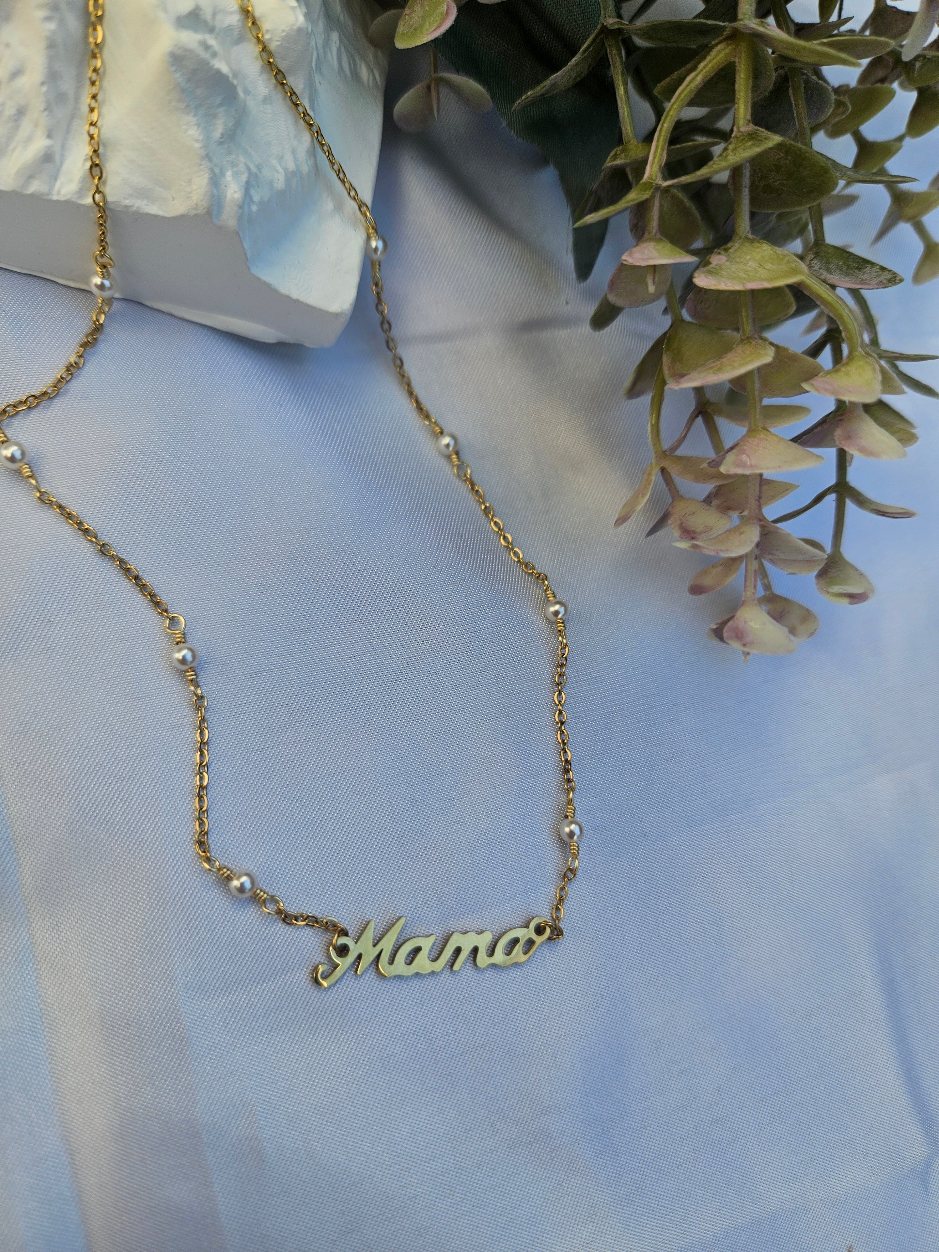 Collar Acero Mamá Perlas