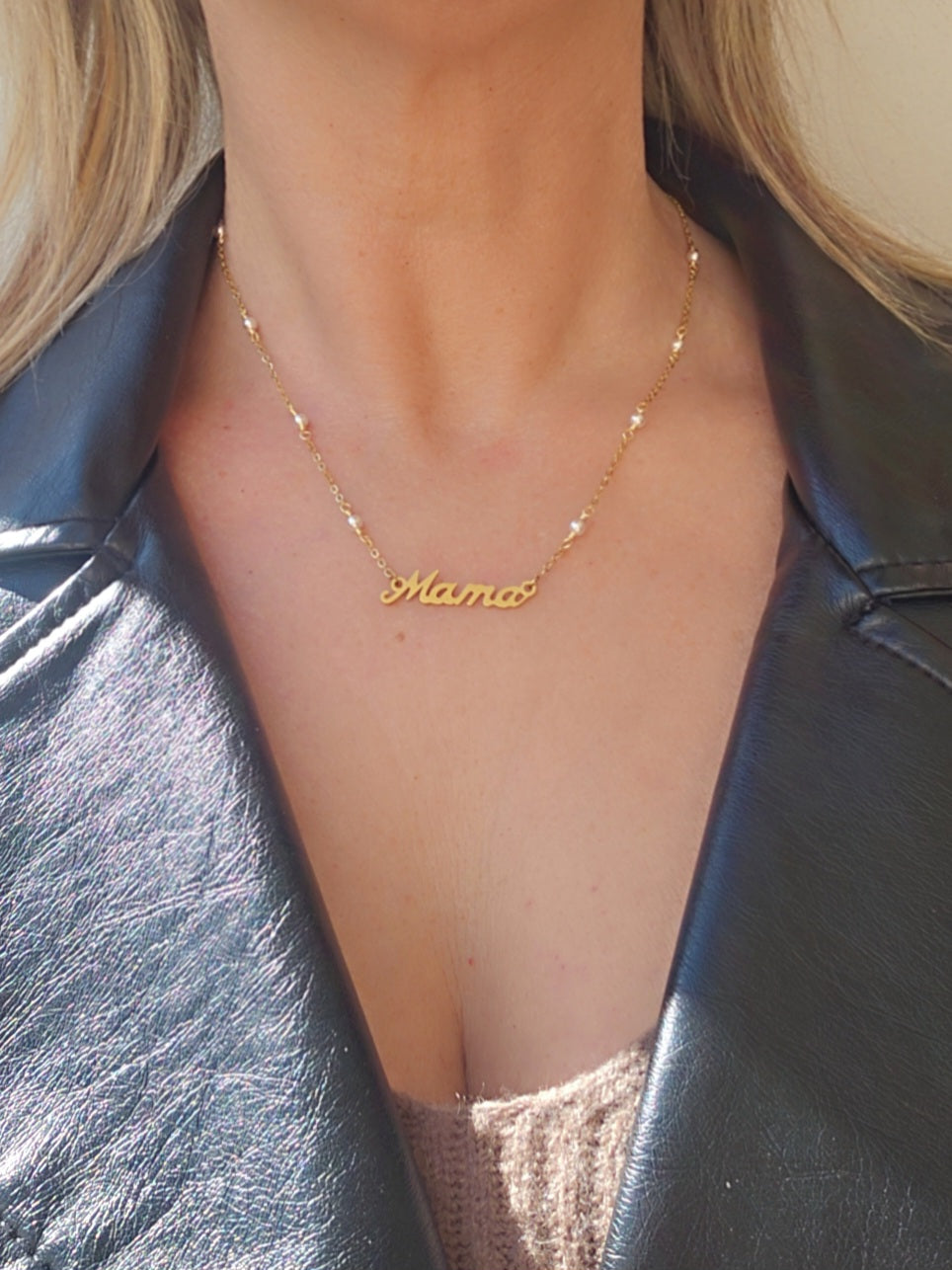 Collar Acero Mamá Perlas