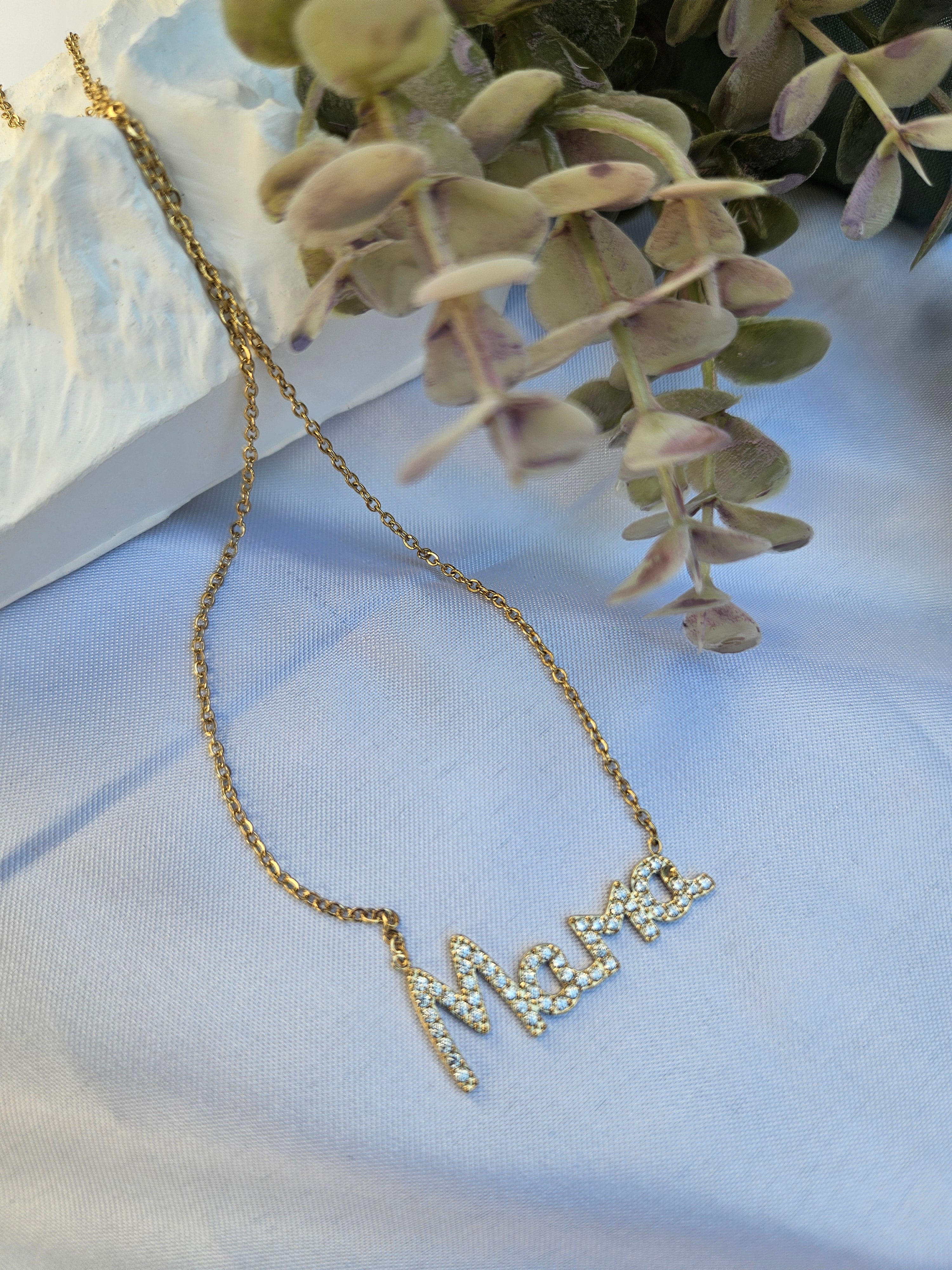 Collar Acero Mamá Strass