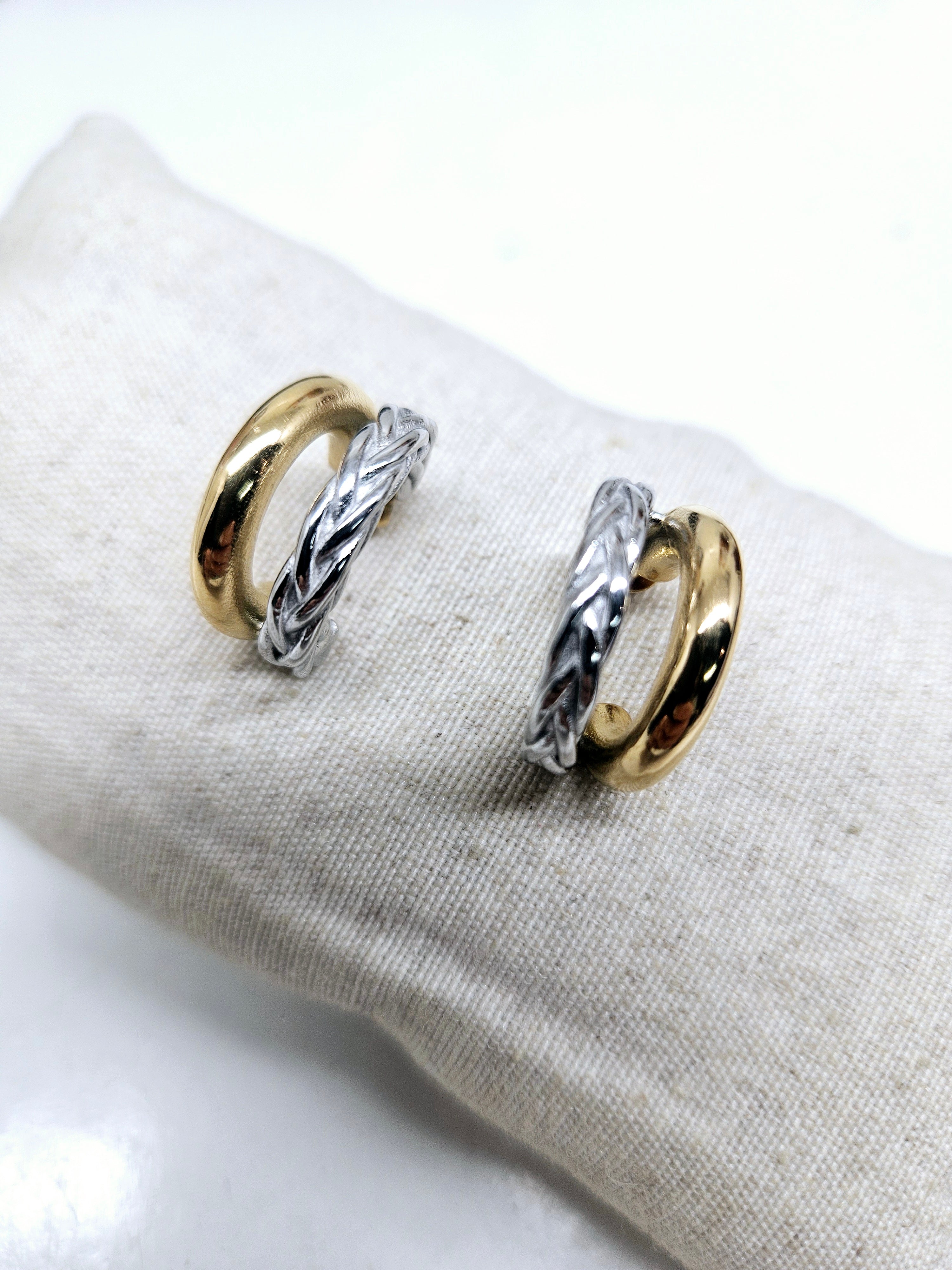 Pendientes Acero Aro doble color