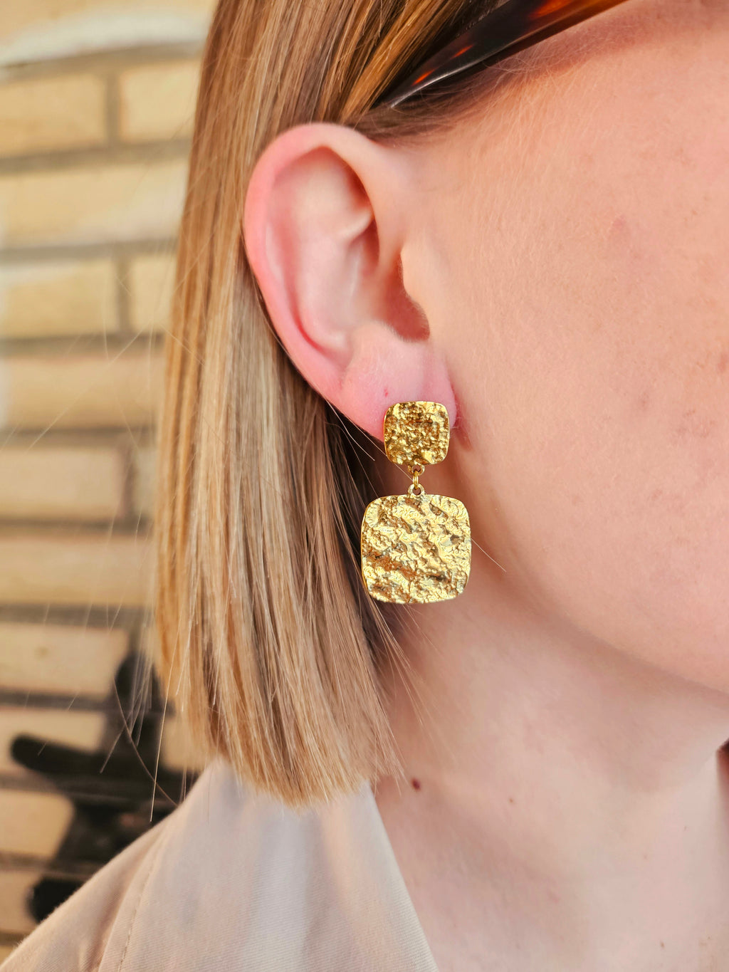 Pendientes de Acero Cuadrados