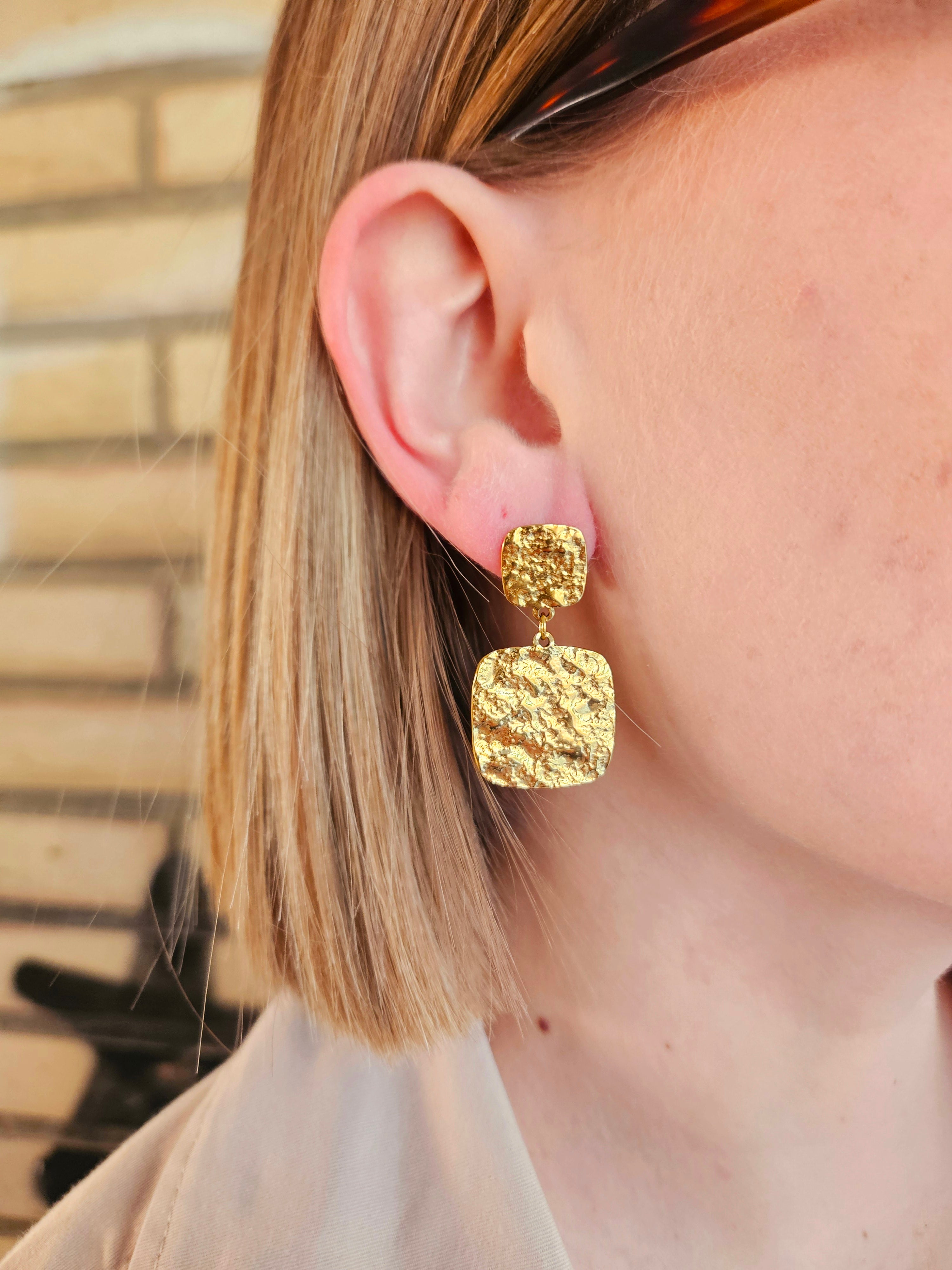 Pendientes de Acero Cuadrados
