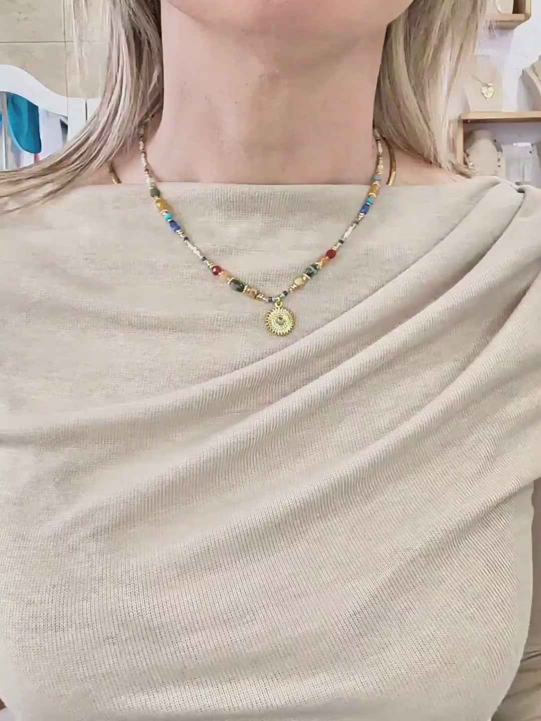 Collar Acero Minerales Sol