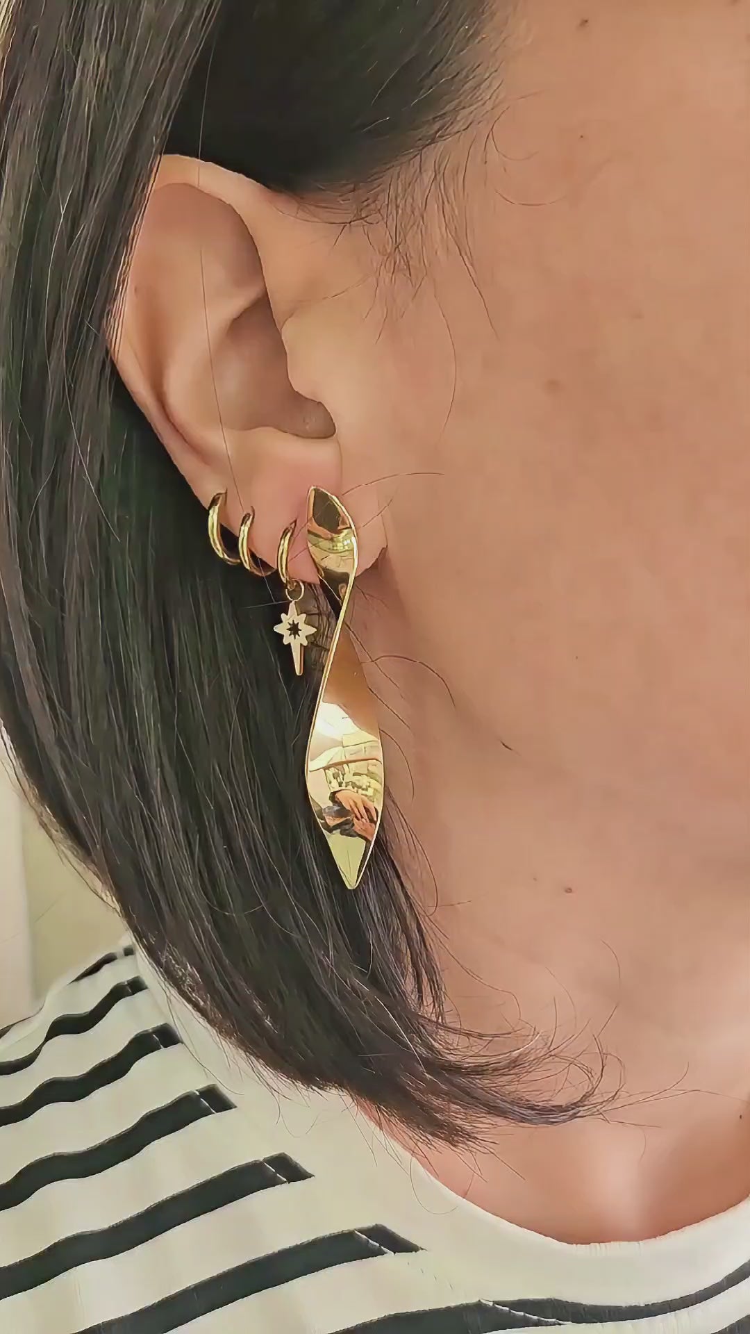 Pendientes de Acero Largos Espiral
